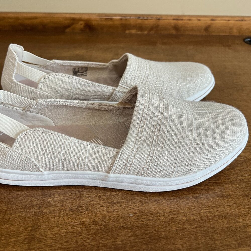 Clarks Womens Cloud Steppers Beige Glitter Casual Flats Size 11 61490605